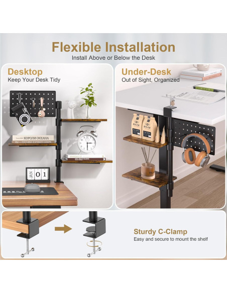 Estante de Escritorio PawsWhirl 3 Niveles Ajustable 15 kg