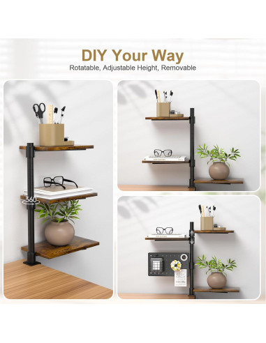 Estante de Escritorio PawsWhirl 3 Niveles Ajustable 15 kg