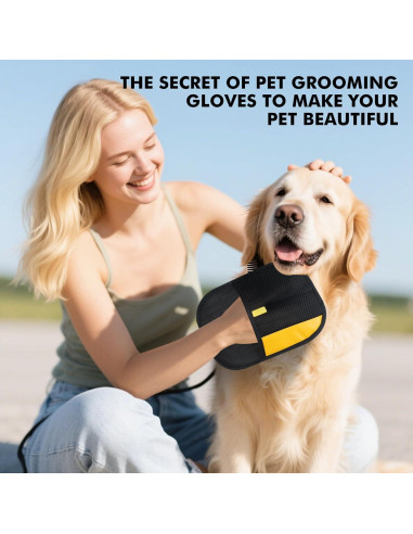 Guante Removedor de Pelo de Mascotas Hochinchow - 24 cm, 2 Piezas