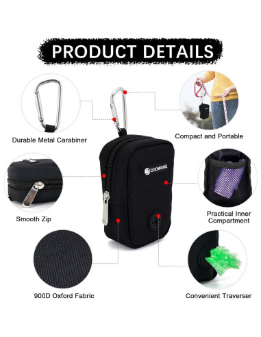 Bolsa para Golosinas y Desechos de Perro COOWONE Negra