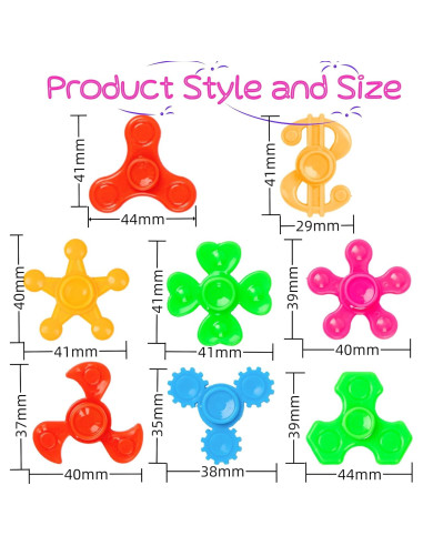 Paquete de 100 Mini Spinners Antiestrés Desyeryamimi