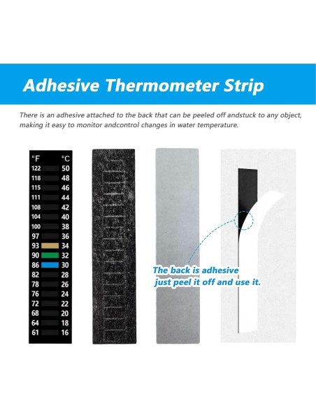 4 Etiquetas de Temperatura para Acuario QUUPY 16-50C Adhesivas