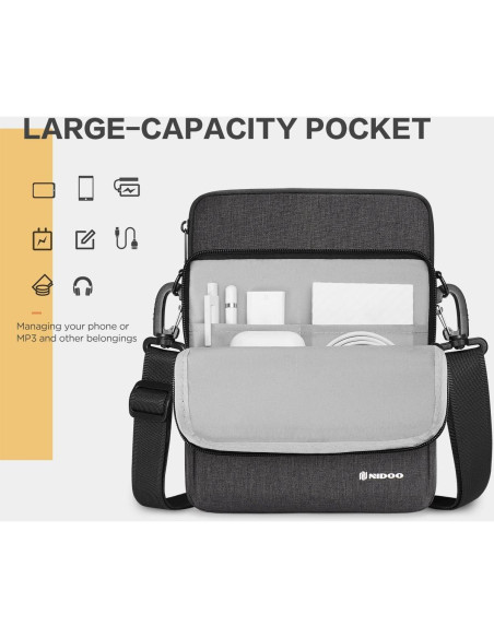 Funda para Laptop NIDOO 10-11" Gris Oscuro - Protección Suave