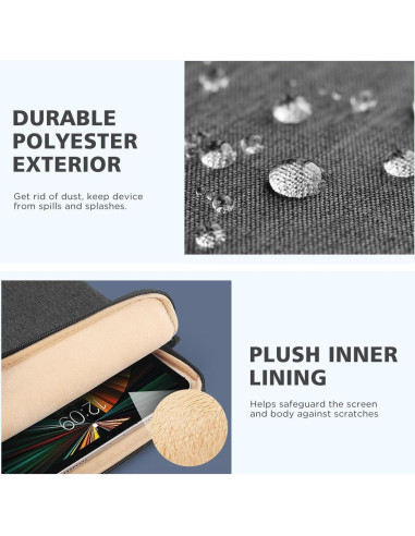 Funda para Laptop NIDOO 10-11" Gris Oscuro - Protección Suave