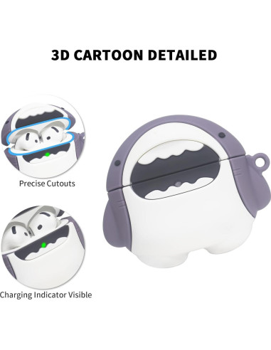 Funda de Silicona 3D para AirPods 4 Tiburón Bebé Nimuw