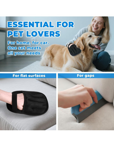 GRENTY Cepillo Mágico y Guantes Eliminadores de Pelo 2 Pcs