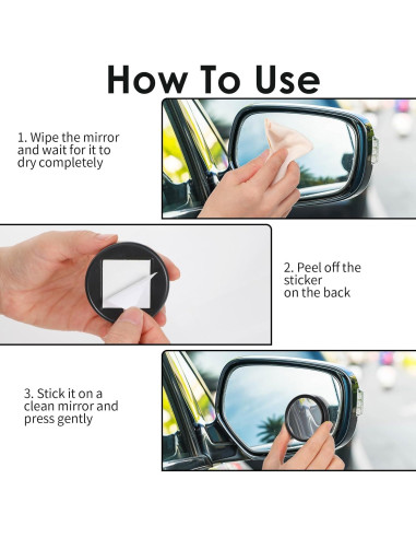 Espejos de Punto Ciego Bremorou 2 Piezas Ajustables Negros