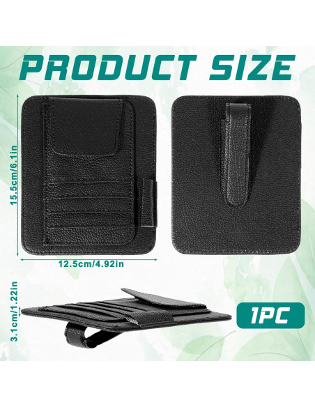 Organizador de Visera de Sol Eldraqth de Cuero Negro Universal