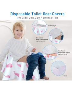 21 Cubiertas de Asiento de Inodoro Desechables CHFONG Rosa 2