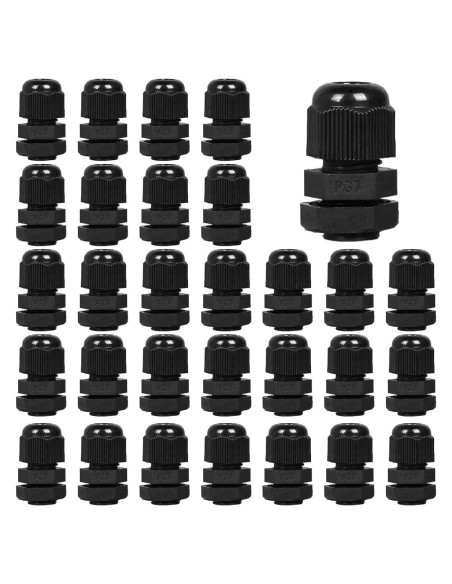 30 Conectores de Cable Impermeables PG7 Aandxmok 3-6.5mm