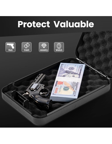 Caja Fuerte Portátil Sgorlds para Pistola 23.9x16.8cm Negra