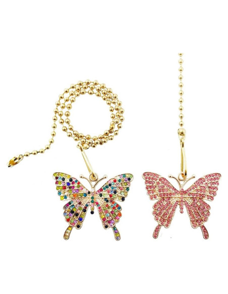 Cadena de Extensión para Luz de Ventilador Swiky - Mariposa Rosa y Variada