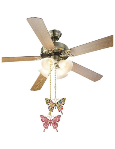 Cadena de Extensión para Luz de Ventilador Swiky - Mariposa Rosa y Variada