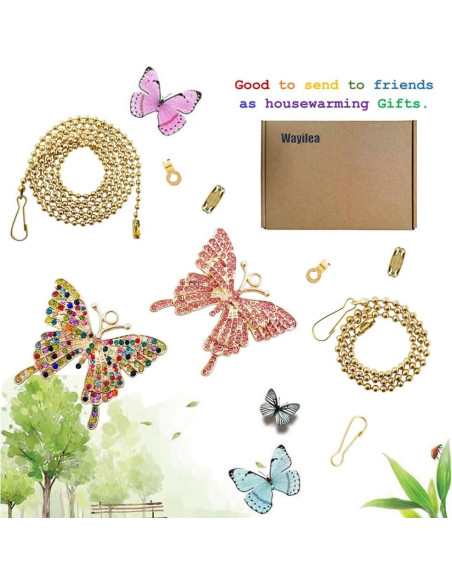 Cadena de Extensión para Luz de Ventilador Swiky - Mariposa Rosa y Variada