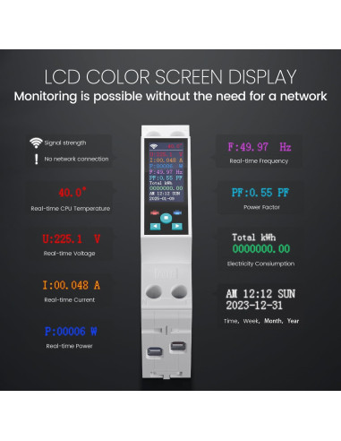 Interruptor WiFi Inteligente Changyou 1P+N AC90-240V 1-50A
