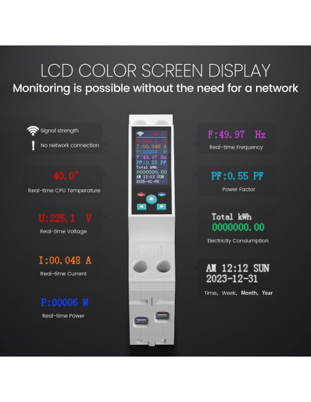 Interruptor WiFi Inteligente Changyou 1P+N AC90-240V 1-50A