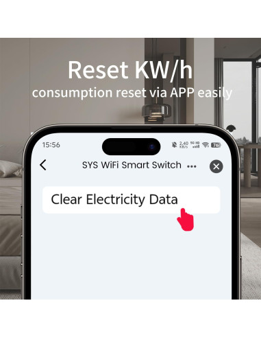 Interruptor WiFi Inteligente Changyou 1P+N AC90-240V 1-50A