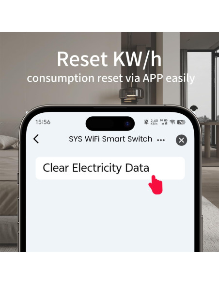 Interruptor WiFi Inteligente Changyou 1P+N AC90-240V 1-50A