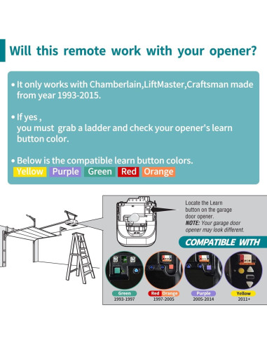 Control Remoto Universal LiftMaster Chamberlain 3 Botones