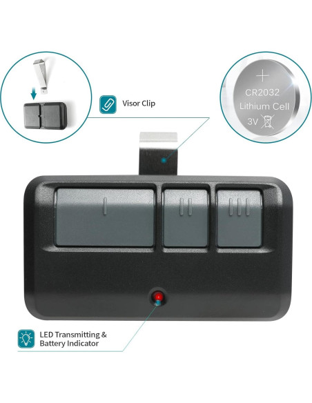 Control Remoto Universal LiftMaster Chamberlain 3 Botones