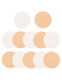 12 Esponjas Redondas de Maquillaje EupHHonycs - Uso Húmedo y Seco