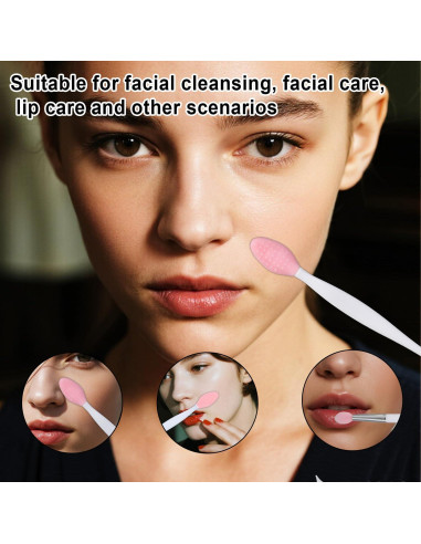 5 Cepillos Exfoliantes de Labios Silicona BOXOB 17x1.9cm