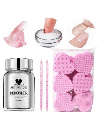 Kit Removedor de Adhesivo para Uñas Brtavizvy 100ml con Esponjas