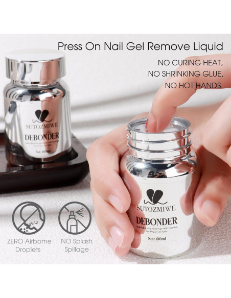 Kit Removedor de Adhesivo para Uñas Brtavizvy 100ml con Esponjas