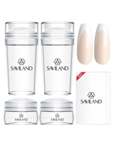 Kit de Sello de Uñas Saviland 8PCS Silicona Transparente