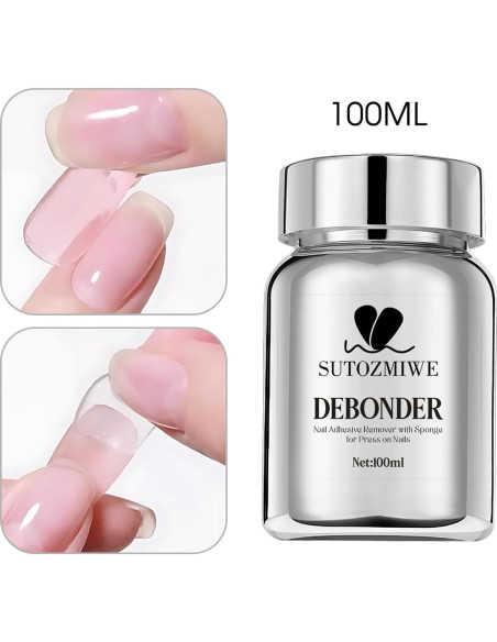 Kit Removedor de Adhesivo para Uñas Brtavizvy 100ml con Esponjas