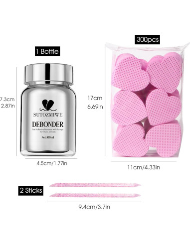 Kit Removedor de Adhesivo para Uñas Brtavizvy 100ml con Esponjas