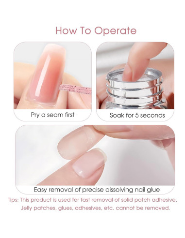 Kit Removedor de Adhesivo para Uñas Brtavizvy 100ml con Esponjas