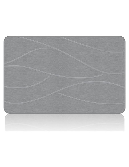 Alfombra de Baño de Piedra Veeloim 61x41 cm Gris Antideslizante