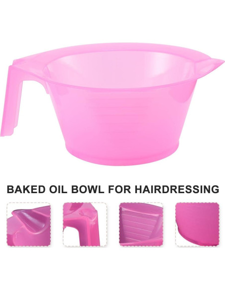Set de 3 Tazones Rosa para Mezclar Tinte de Cabello FOMIYES