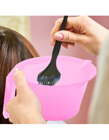 Set de 3 Tazones Rosa para Mezclar Tinte de Cabello FOMIYES