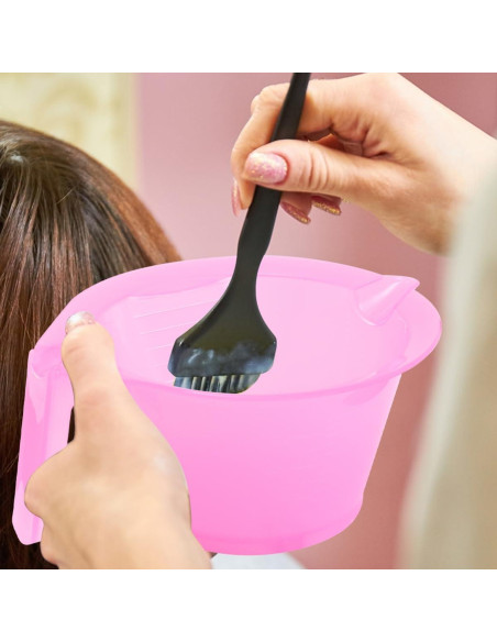 Set de 3 Tazones Rosa para Mezclar Tinte de Cabello FOMIYES