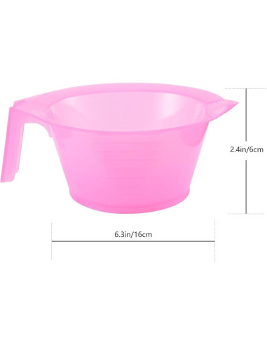 Set de 3 Tazones Rosa para Mezclar Tinte de Cabello FOMIYES