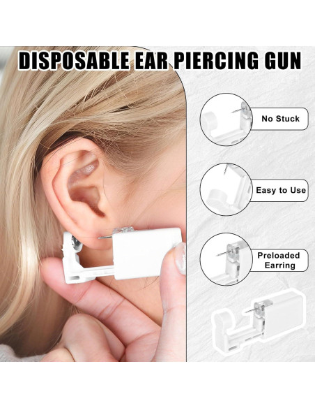 Kit de Perforación de Orejas Desechable Heygueo 49 Piezas