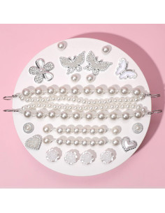 Cadena de Zapato Brillante para Mujeres con 20 Charms de Perlas 2