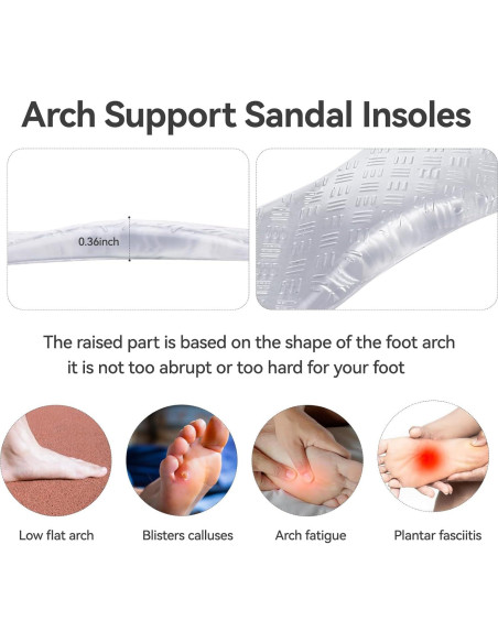 Inserciones de Gel para Sandalias Suchewha 3/4 Antideslizantes