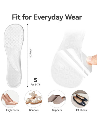 Inserciones de Gel para Sandalias Suchewha 3/4 Antideslizantes