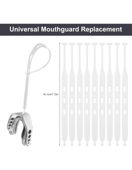 5 Correas de Reemplazo para Protector Bucal BOXOB 18.1 cm Blanco