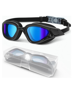 Gafas de Natación Antiempañantes UV400 para Adultos - Negro y Azul
