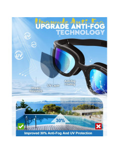Gafas de Natación Antiempañantes UV400 para Adultos - Negro y Azul 2