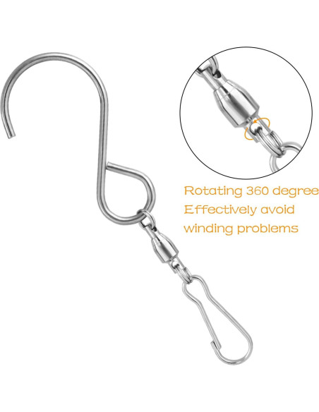 Ganchos Giratorios KUUQA para Colgar Molinos de Viento - 6 Piezas