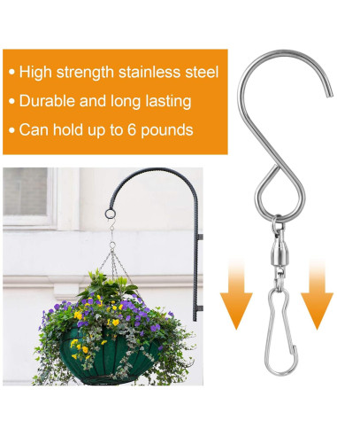 Ganchos Giratorios KUUQA para Colgar Molinos de Viento - 6 Piezas