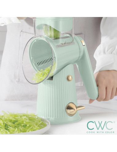 Rallador de Queso Rotatorio COOK WITH COLOR 5 Cuchillas Salvia