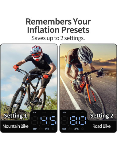 Mini bomba eléctrica de bicicleta Huuflyty 120 PSI portátil