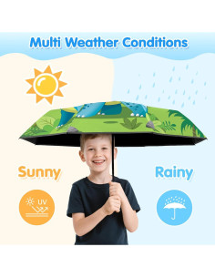 Paraguas Plegable Automático para Niños Dinosaurio Volcánico 2