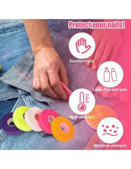 5 Rollos de Cinta Protectora para Dedos BOXOB - Algodón Autoadhesiva